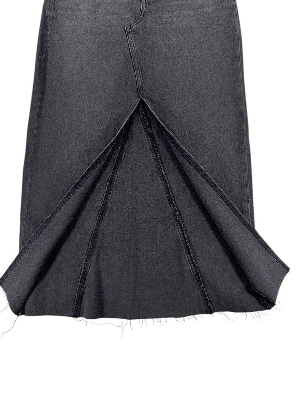 Women's American Eagle Black Maxi Denim Skirt Size 0 25W NWT - Picture 3 of 12